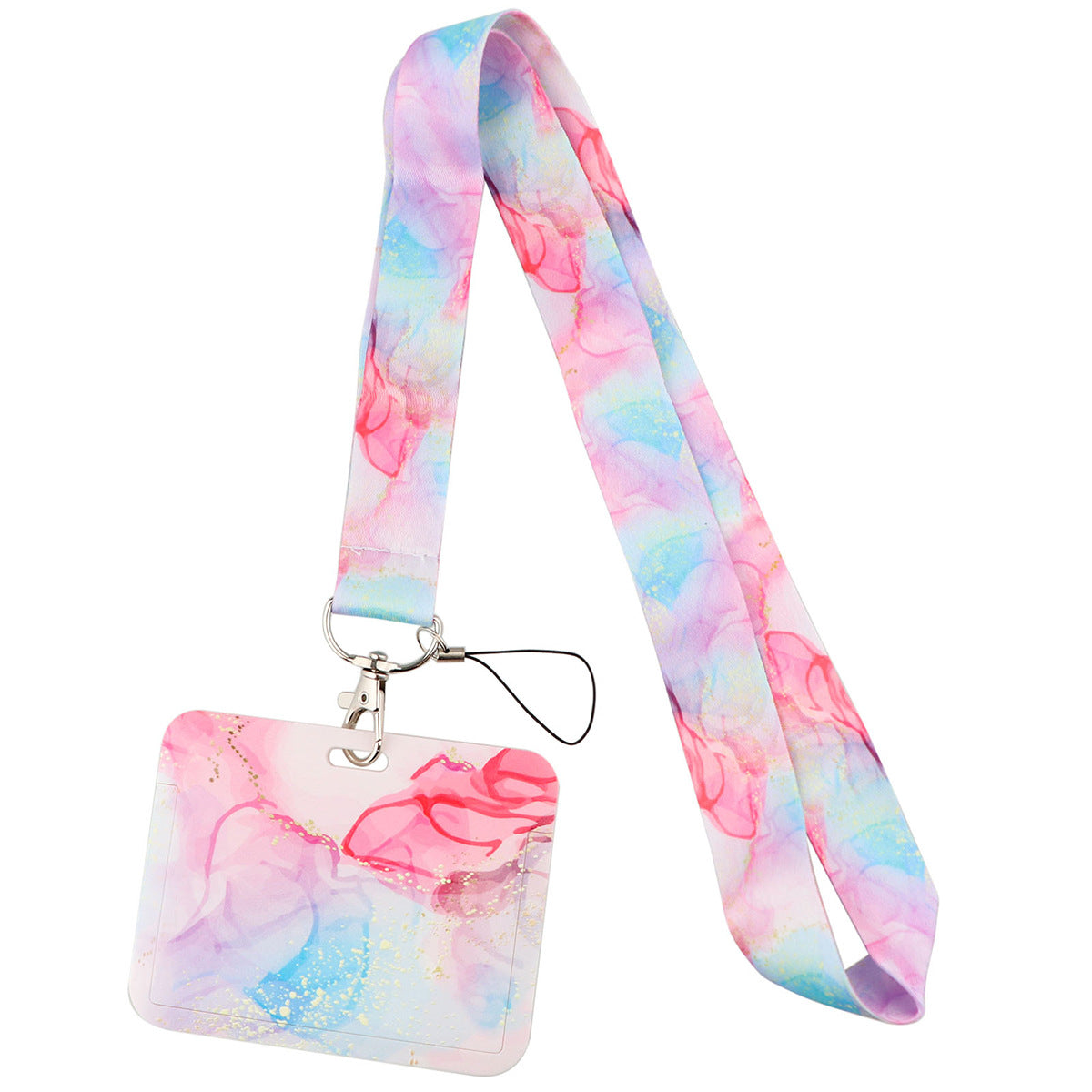 Wholesale Marble Texture Card Holder Lanyard Keychain